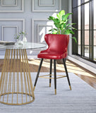 Hendrix Faux Leather / Metal / Engineered Wood / Foam Contemporary Red Faux Leather Counter/Bar Stool - 20" W x 23" D x 40" H