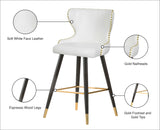 Hendrix Faux Leather / Metal / Engineered Wood / Foam Contemporary White Faux Leather Counter/Bar Stool - 20" W x 23" D x 40" H