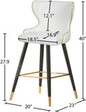 Hendrix Faux Leather / Metal / Engineered Wood / Foam Contemporary White Faux Leather Counter/Bar Stool - 20" W x 23" D x 40" H