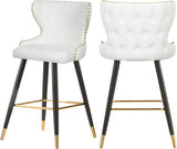 Hendrix Faux Leather / Metal / Engineered Wood / Foam Contemporary White Faux Leather Counter/Bar Stool - 20" W x 23" D x 40" H