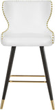 Hendrix Faux Leather / Metal / Engineered Wood / Foam Contemporary White Faux Leather Counter/Bar Stool - 20" W x 23" D x 40" H