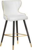 Hendrix Faux Leather / Metal / Engineered Wood / Foam Contemporary White Faux Leather Counter/Bar Stool - 20" W x 23" D x 40" H