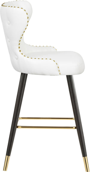 Hendrix Faux Leather / Metal / Engineered Wood / Foam Contemporary White Faux Leather Counter/Bar Stool - 20" W x 23" D x 40" H
