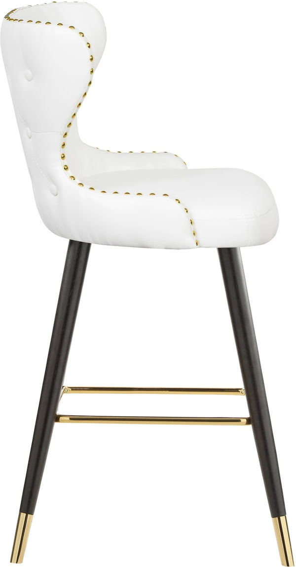 Hendrix Faux Leather / Metal / Engineered Wood / Foam Contemporary White Faux Leather Counter/Bar Stool - 20" W x 23" D x 40" H