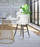 Hendrix Faux Leather / Metal / Engineered Wood / Foam Contemporary White Faux Leather Counter/Bar Stool - 20" W x 23" D x 40" H