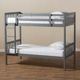Baxton Studio Jude Modern and Contemporary Grey Finished Wood Twin Size Bunk Bed
