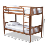 Baxton Studio Jude Modern and Contemporary Walnut Brown Finished Wood Twin Size Bunk Bed