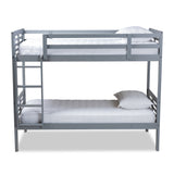 Baxton Studio Liam Modern and Contemporary Grey Finished Wood Twin Size Bunk Bed