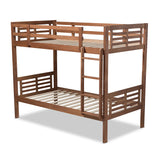 Baxton Studio Liam Modern and Contemporary Walnut Brown Finished Wood Twin Size Bunk Bed