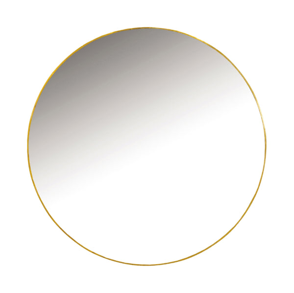 Casual Round Wall Mirror – Elegant Gold Framed Accent for Contemporary Home Decor & Focal Walls