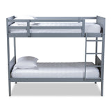 Baxton Studio Elsie Modern and Contemporary Grey Finished Wood Twin Size Bunk Bed