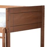 Baxton Studio Elsie Modern and Contemporary Walnut Brown Finished Wood Twin Size Bunk Bed