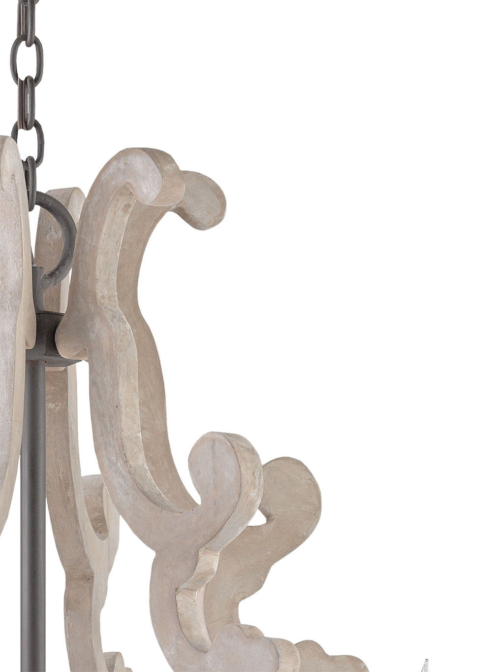 Durand Chandelier - Elegant Concrete Arms & Wrought Iron Finish, Classic Design for Stunning Spaces