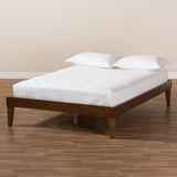 Baxton Studio Lucina Mid-Century Modern Walnut Brown Finished Queen Size Platform Bed Frame