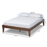 Baxton Studio Lucina Mid-Century Modern Walnut Brown Finished Full Size Platform Bed Frame