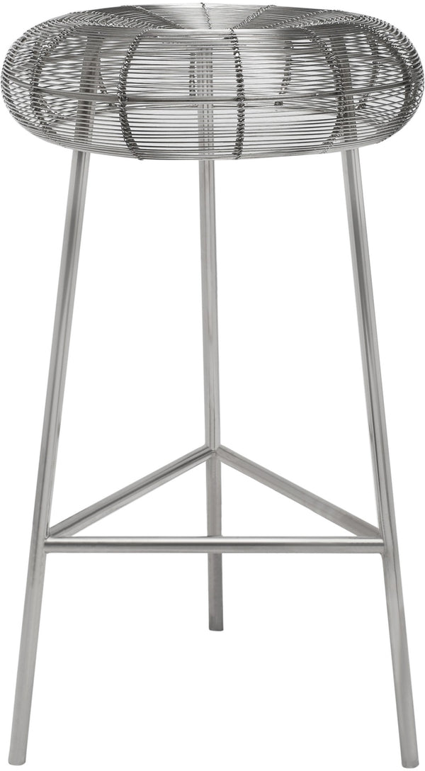 Tuscany Iron Contemporary Silver Metal Counter Stool - 16" W x 16" D x 26.5" H