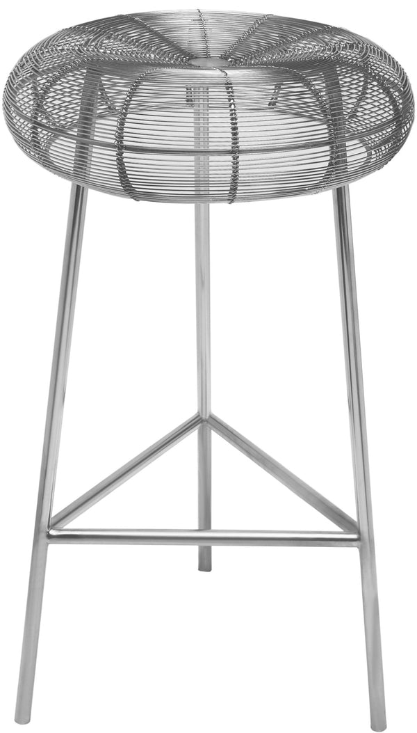 Tuscany Iron Contemporary Silver Metal Counter Stool - 16" W x 16" D x 26.5" H