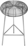 Tuscany Iron Contemporary Silver Metal Counter Stool - 16" W x 16" D x 26.5" H