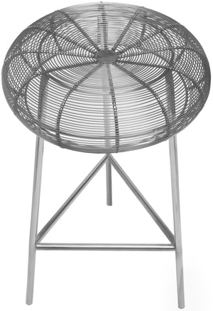 Tuscany Iron Contemporary Silver Metal Counter Stool - 16" W x 16" D x 26.5" H