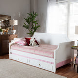 Baxton Studio Mariana Classic and Traditional White Finished Wood Twin Size Daybed with Trundle