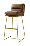 Alsey Industrial/Contemporary Bar Chair (1Pc) SEAT) Saddle Brown TGL (Sahara) • METAL BASE) tbc (Rusty Iron) 96401-ACME