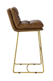 Alsey Industrial/Contemporary Bar Chair (1Pc) SEAT) Saddle Brown TGL (Sahara) • METAL BASE) tbc (Rusty Iron) 96401-ACME