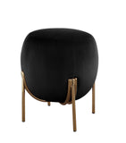 Spraxis Contemporary Ottoman Black Corduroy (5M-18 Corduroy) • Metal Leg: Gold Finish 96447-ACME