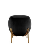 Spraxis Contemporary Ottoman Black Corduroy (5M-18 Corduroy) • Metal Leg: Gold Finish 96447-ACME