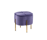 Bergia Contemporary Ottoman Lavender Velvet (5M-20 Ribbed Velvet) • Metal Leg: Gold Finish 96463-ACME