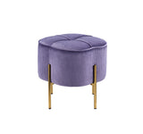 Bergia Contemporary Ottoman Lavender Velvet (5M-20 Ribbed Velvet) • Metal Leg: Gold Finish 96463-ACME