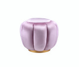 Heiress Contemporary Ottoman Bubblegum Pink Velvet (HLR38 Velvet) • Metal Base: Gold Finish 96465-ACME