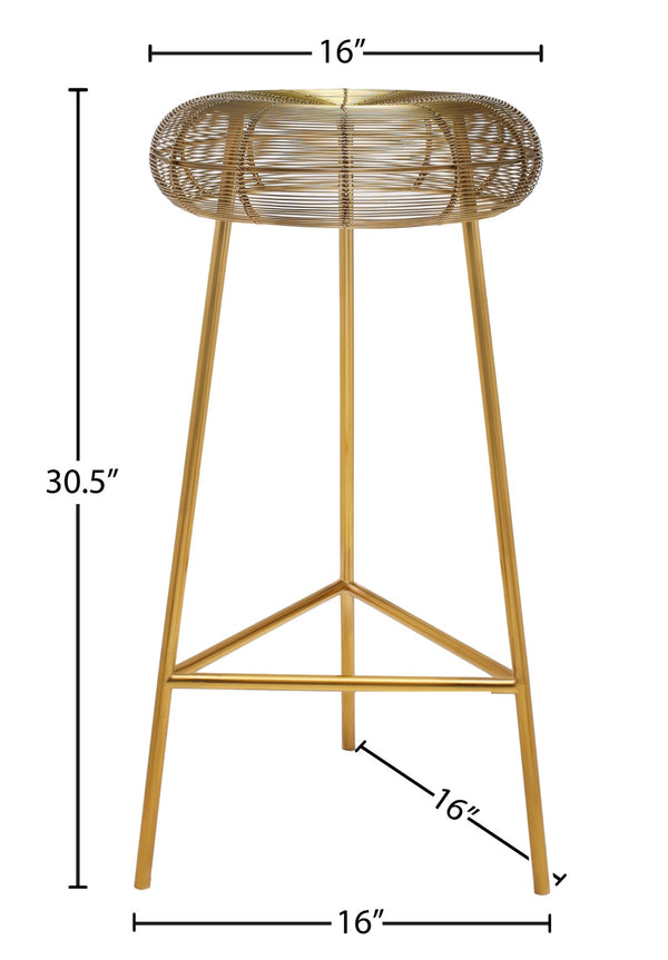Tuscany Iron Contemporary Gold Metal Bar Stool - 16" W x 16" D x 30.5" H
