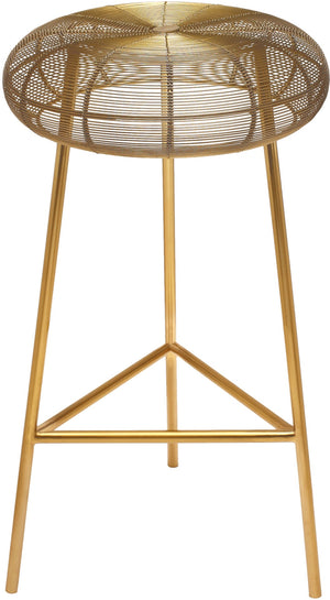 Tuscany Iron Contemporary Gold Metal Bar Stool - 16" W x 16" D x 30.5" H