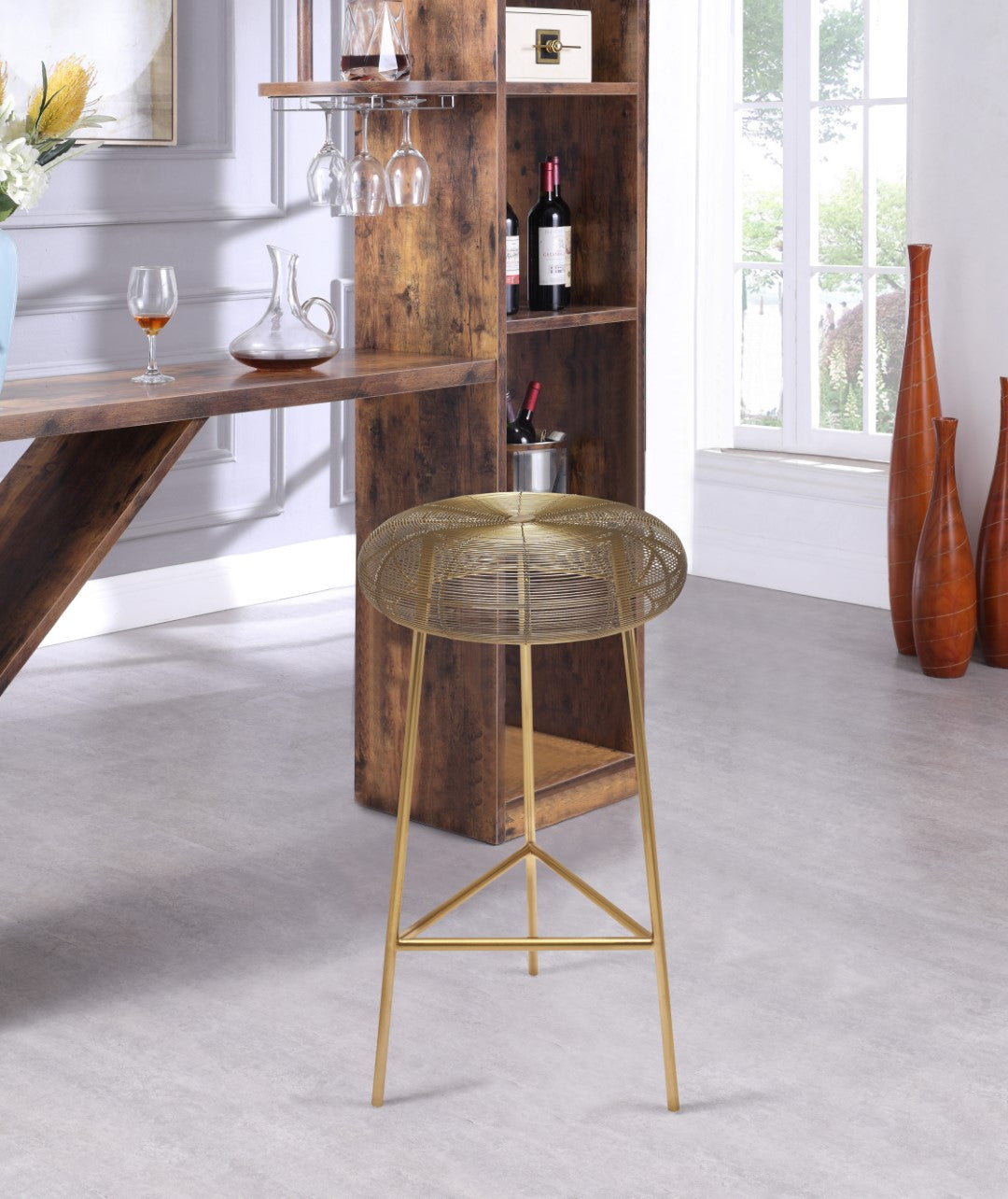 Tuscany Iron Contemporary Bar Stool - Thumbnail 5