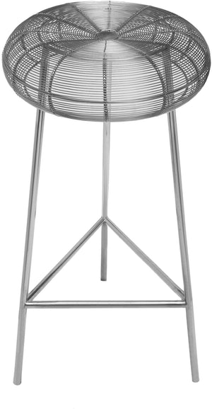 Tuscany Iron Contemporary Silver Metal Bar Stool - 16" W x 16" D x 30.5" H