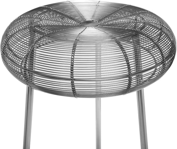 Tuscany Iron Contemporary Silver Metal Bar Stool - 16" W x 16" D x 30.5" H