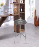 Tuscany Iron Contemporary Silver Metal Bar Stool - 16" W x 16" D x 30.5" H