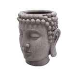 Sagebrook Home Global Gray Buddha Head Planter 13029-03 Gray Polyresin