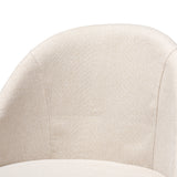 Baxton Studio Carra Mid-Century Modern Light Beige Fabric Upholstered Walnut-Finished Wood Swivel Counter Stool Set of 2