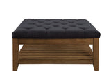 Aizen Transitional Cocktail Ottoman Dark Gray Fabric(#) & Weathered Oak Finish 96560-ACME