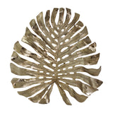 Sagebrook Home Contemporary Metal, 33"h Leaf Wall Deco, Champagne 17578 Gold Aluminum