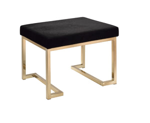 Boice Modern Ottoman Black Fabric (100% Polyester) • Champagne Gold Plating (Metal Tube) 96597-ACME