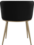 Skylar Velvet / Engineered Wood / Iron / Foam Contemporary Black Velvet Dining Chair - 23.5" W x 23.5" D x 30" H