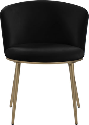 Skylar Velvet / Engineered Wood / Iron / Foam Contemporary Black Velvet Dining Chair - 23.5" W x 23.5" D x 30" H