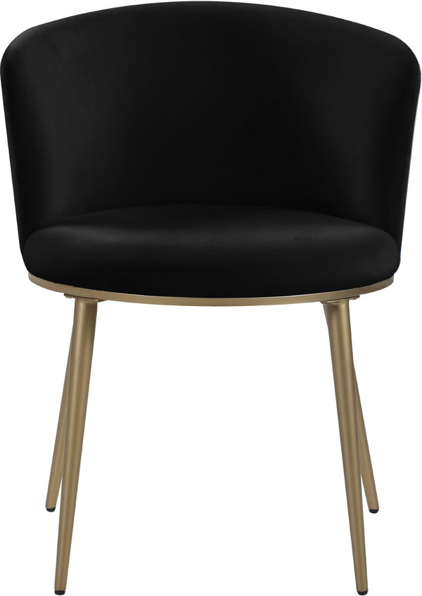 Skylar Velvet / Engineered Wood / Iron / Foam Contemporary Black Velvet Dining Chair - 23.5" W x 23.5" D x 30" H