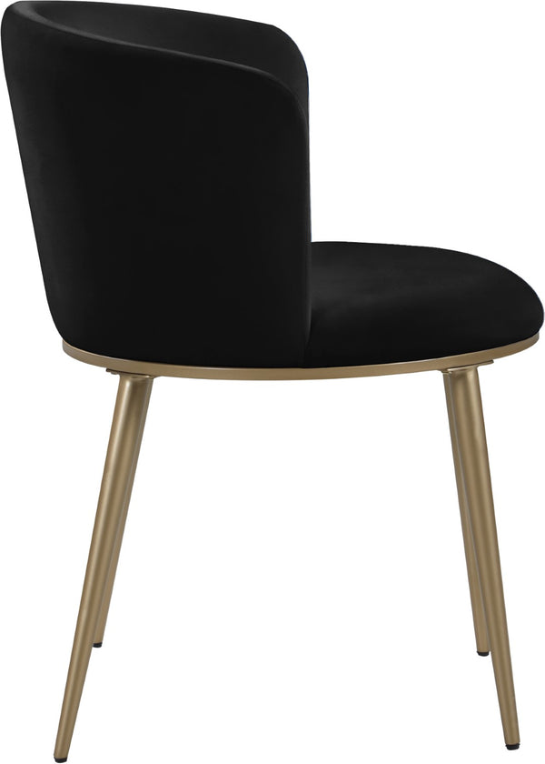Skylar Velvet / Engineered Wood / Iron / Foam Contemporary Black Velvet Dining Chair - 23.5" W x 23.5" D x 30" H