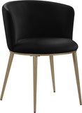 Skylar Velvet / Engineered Wood / Iron / Foam Contemporary Black Velvet Dining Chair - 23.5" W x 23.5" D x 30" H