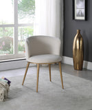 Skylar Velvet / Engineered Wood / Iron / Foam Contemporary Cream Velvet Dining Chair - 23.5" W x 23.5" D x 30" H