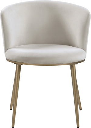Skylar Velvet / Engineered Wood / Iron / Foam Contemporary Cream Velvet Dining Chair - 23.5" W x 23.5" D x 30" H