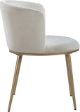 Skylar Velvet / Engineered Wood / Iron / Foam Contemporary Cream Velvet Dining Chair - 23.5" W x 23.5" D x 30" H